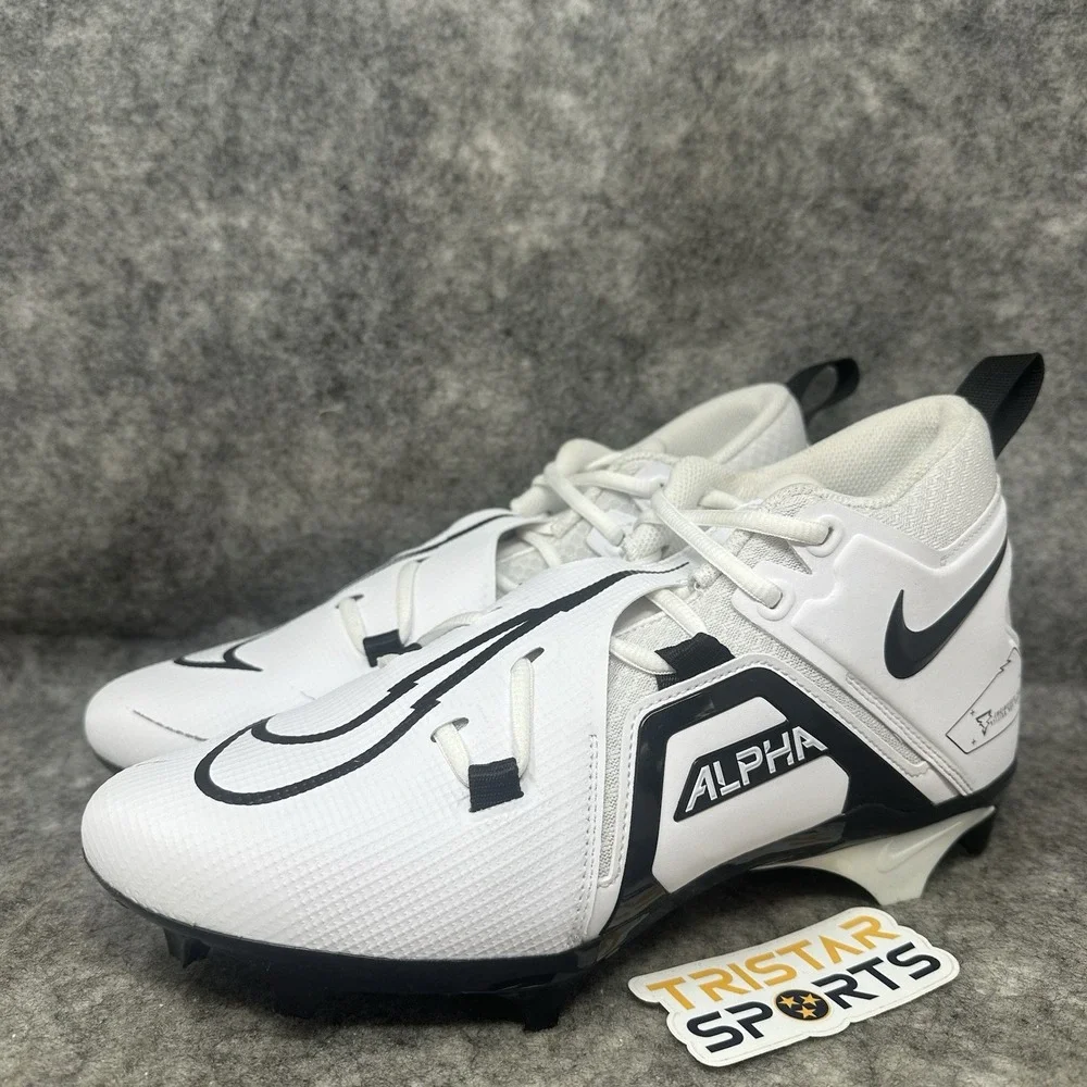 Nike Alpha Menace Pro 3 Football Cleats Mens Size 10.5 White Black CT6649-100